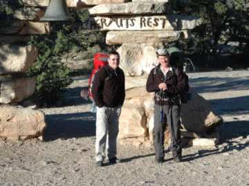 Chip and Bill at Hermit's Rest, in the Grand Canyon