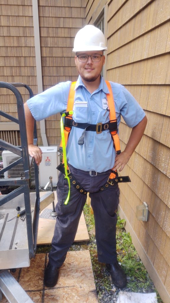 Jonathan looking safe in his fall arrest gear.